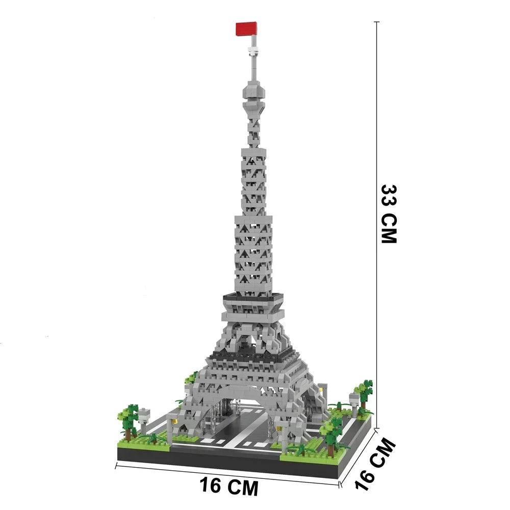 Eiffel Tower Mini Building Blocks , Small and Big Options, LED Illuminated