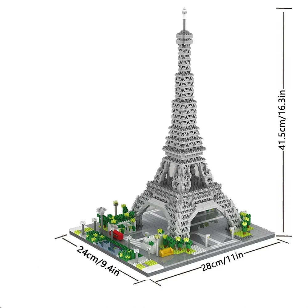 Eiffel Tower Mini Building Blocks , Small and Big Options, LED Illuminated