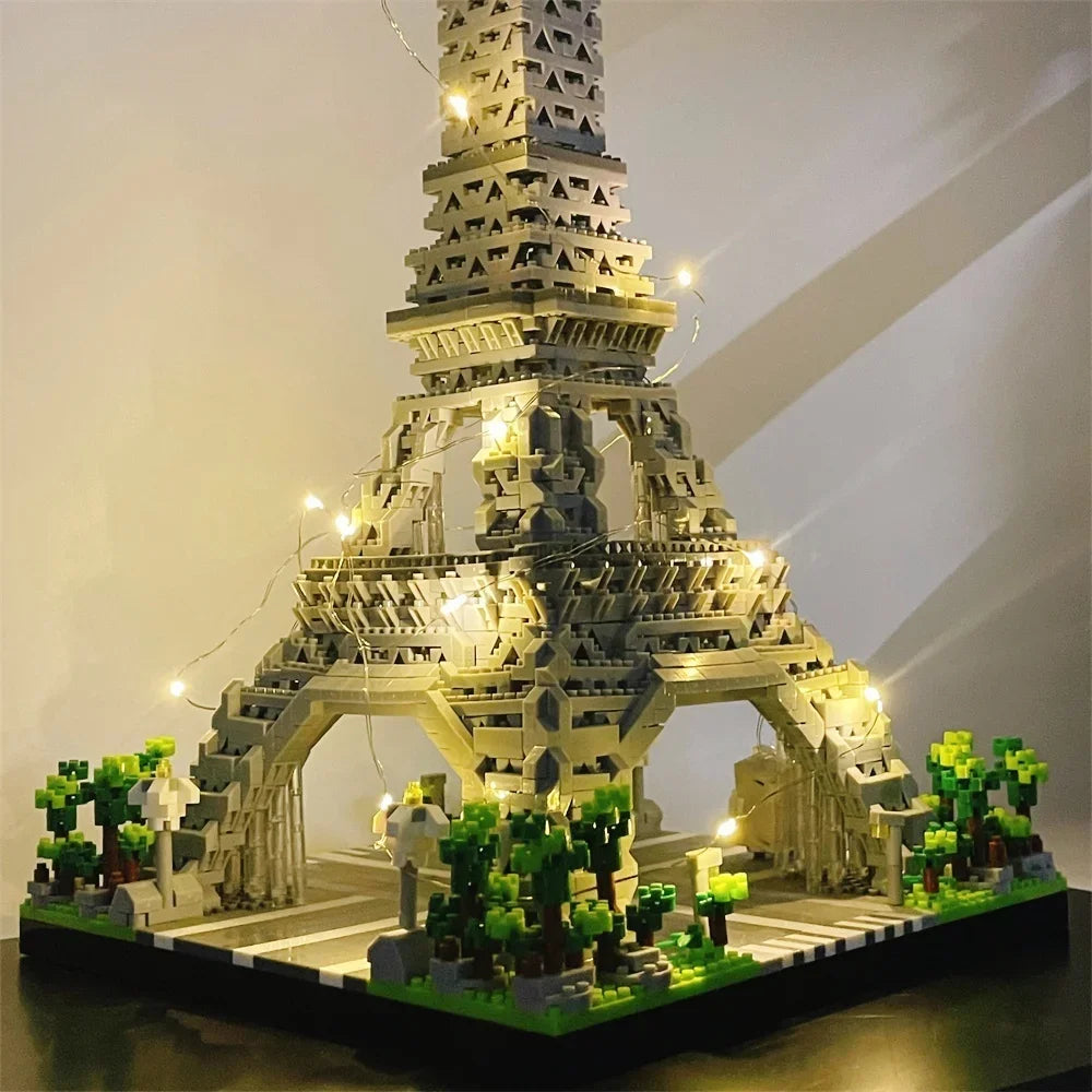 Eiffel Tower Mini Building Blocks , Small and Big Options, LED Illuminated