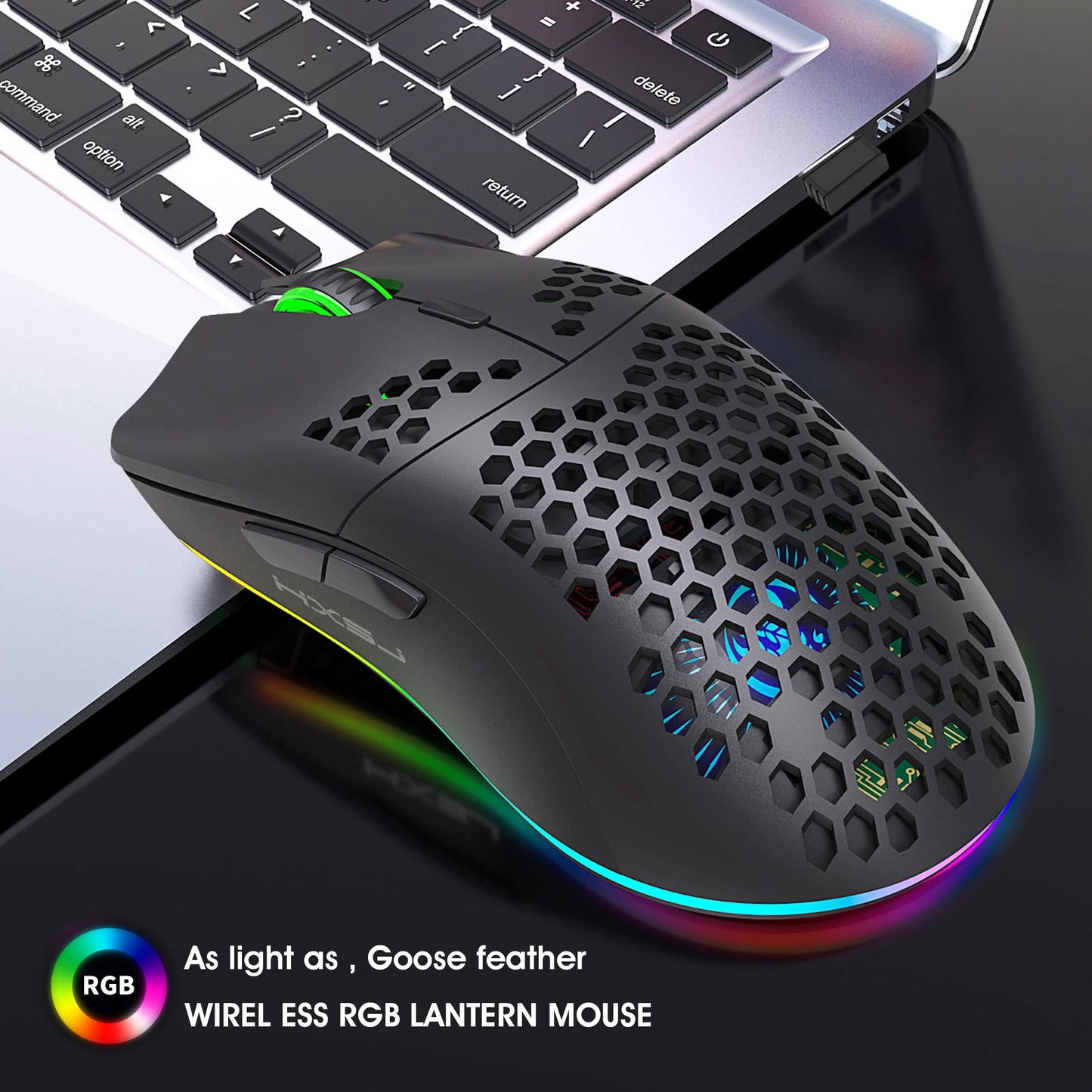 Ultralight Honeycomb RGB Wireless Mouse