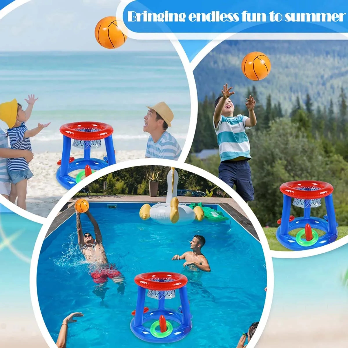 Inflatable Floating Basketball Hoop