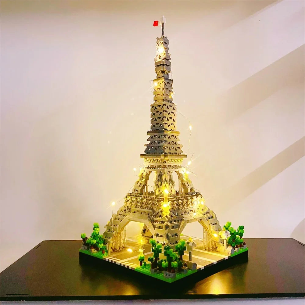 Eiffel Tower Mini Building Blocks , Small and Big Options, LED Illuminated
