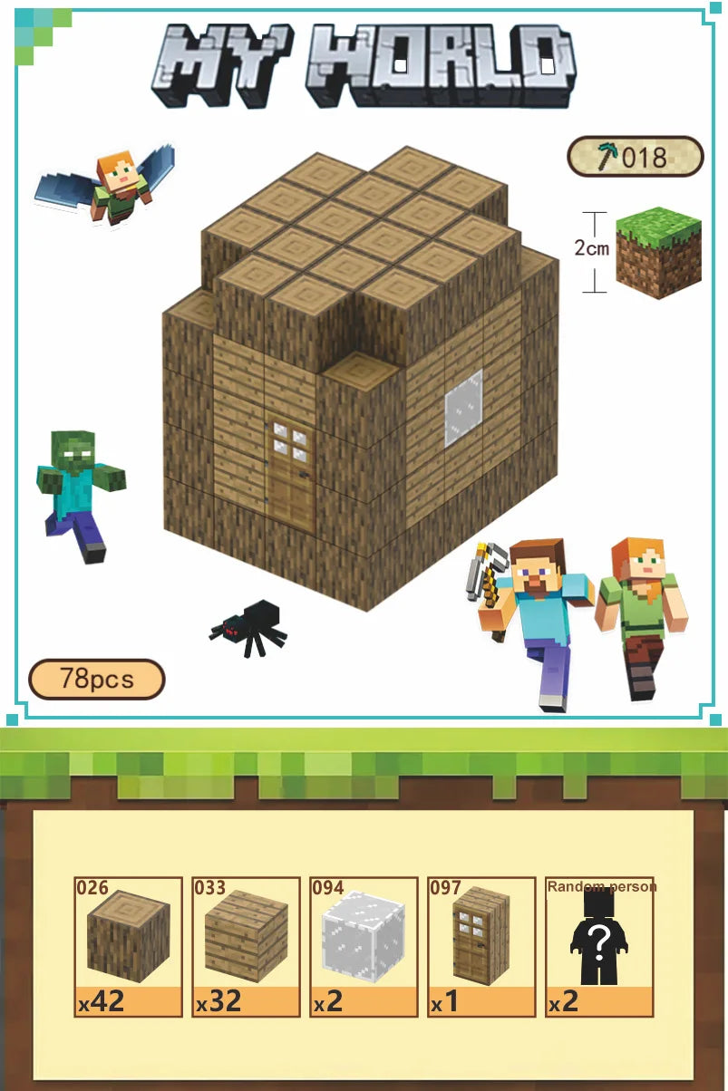 Magnetic Blocks-Build Mine, 75-110pcs