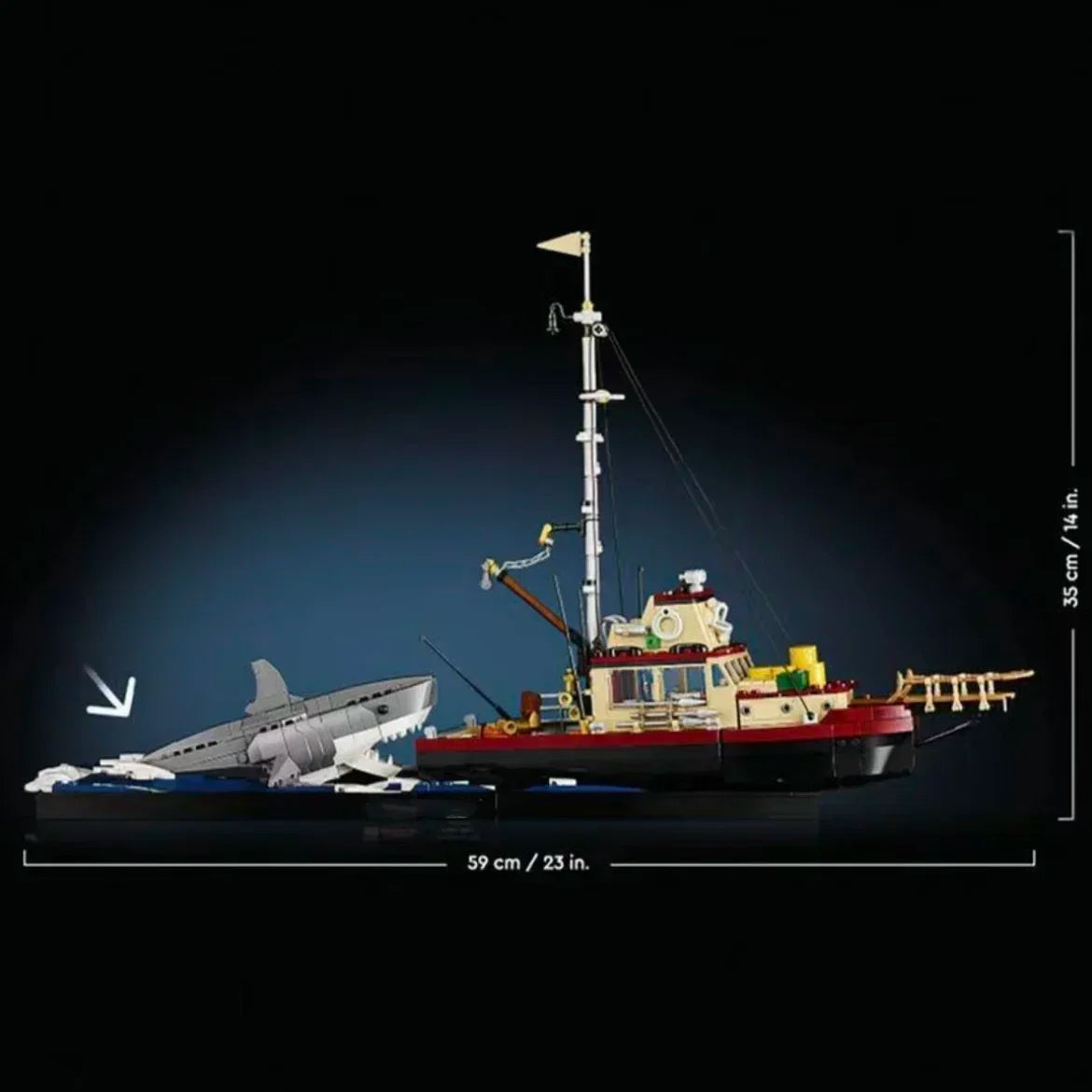 1497pcs Jaws Diorama Boat With Shark