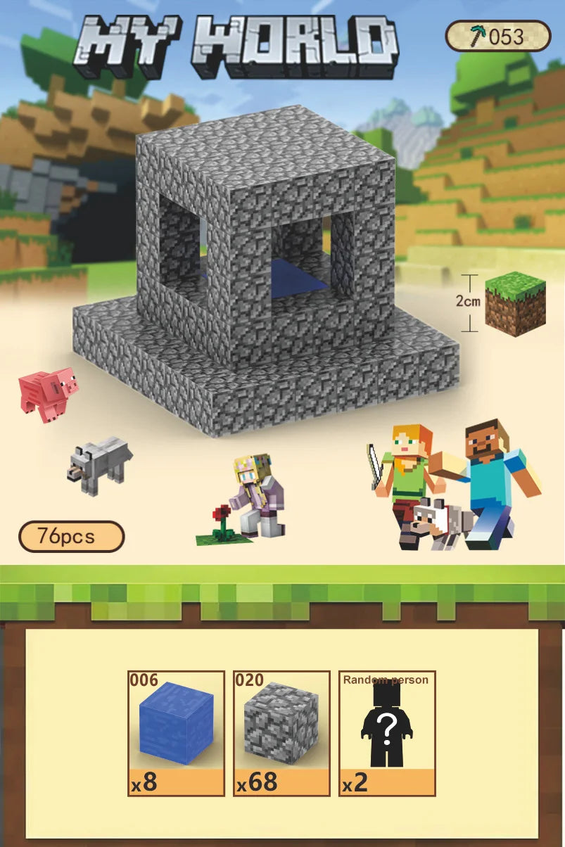 Magnetic Blocks-Build Mine, 75-110pcs