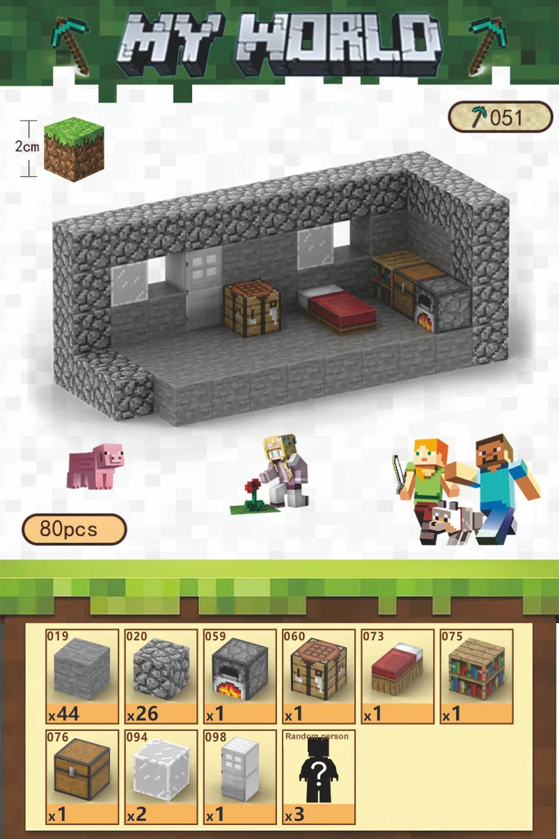 Magnetic Blocks-Build Mine, 75-110pcs