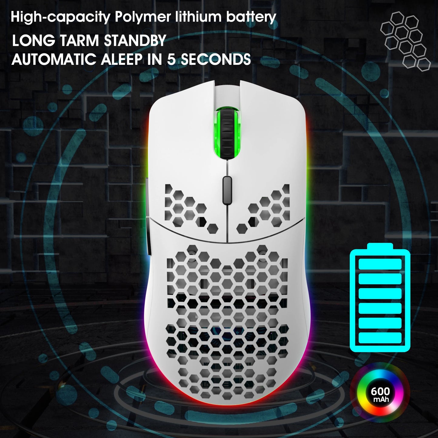 Ultralight Honeycomb RGB Wireless Mouse