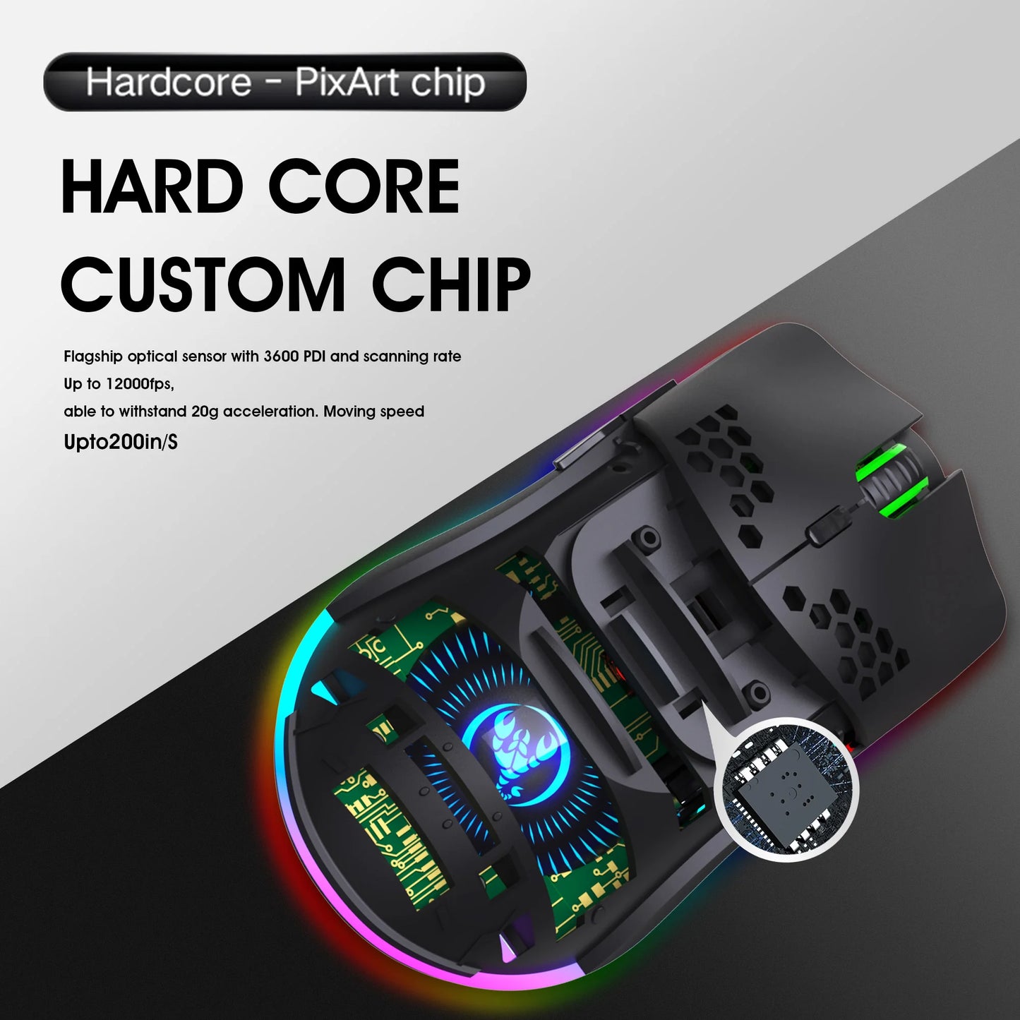 Ultralight Honeycomb RGB Wireless Mouse