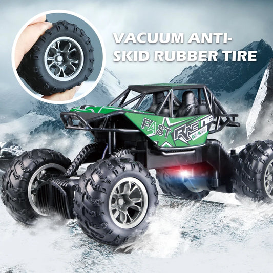 4-Way Remote Control Car with Light, Anti-Slip Rubber Tire for Outdoor, Off-Road and Climbing