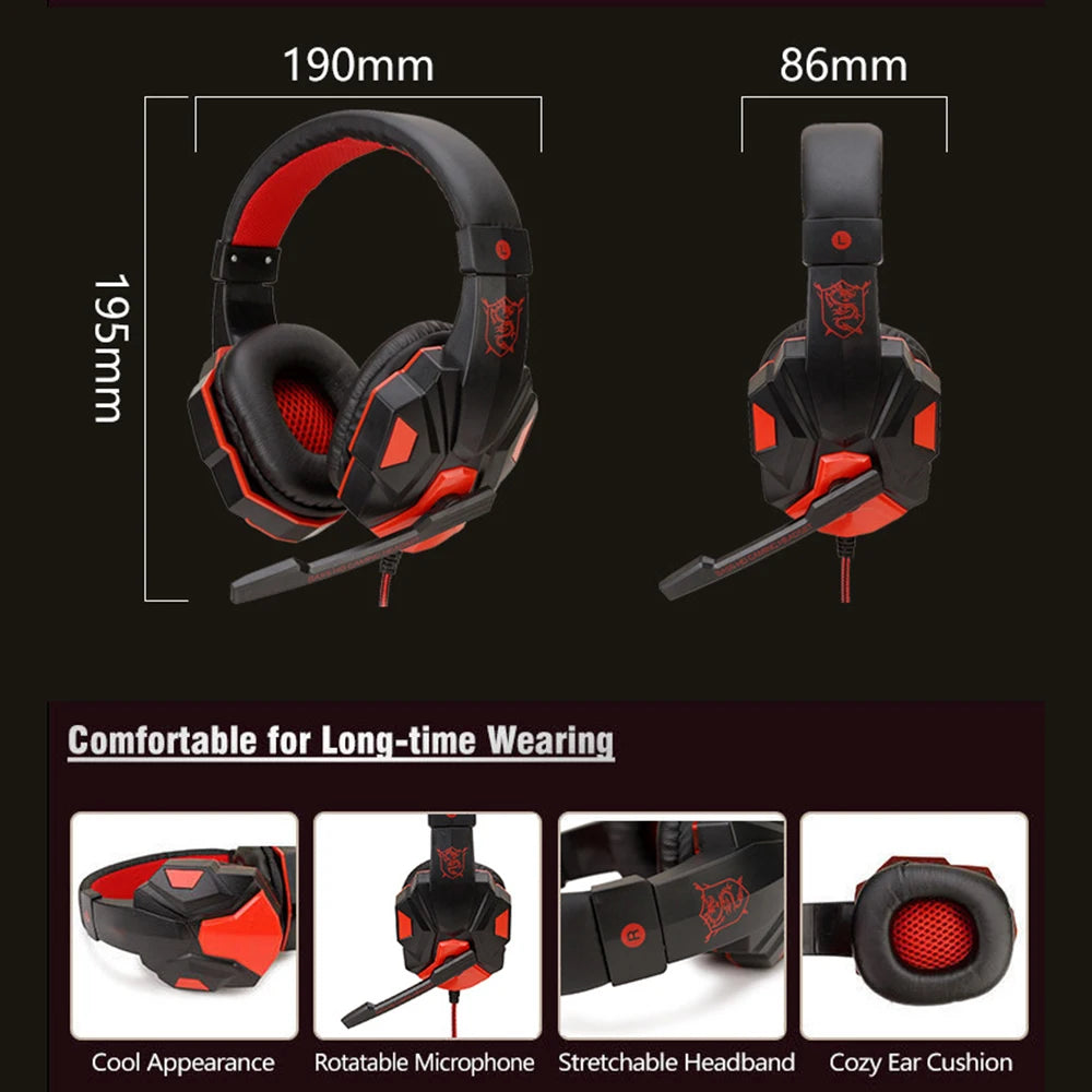 3.5mm Wired Gaming Headphones With Microphone