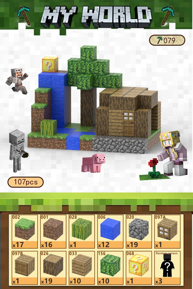Magnetic Blocks-Build Mine, 75-110pcs