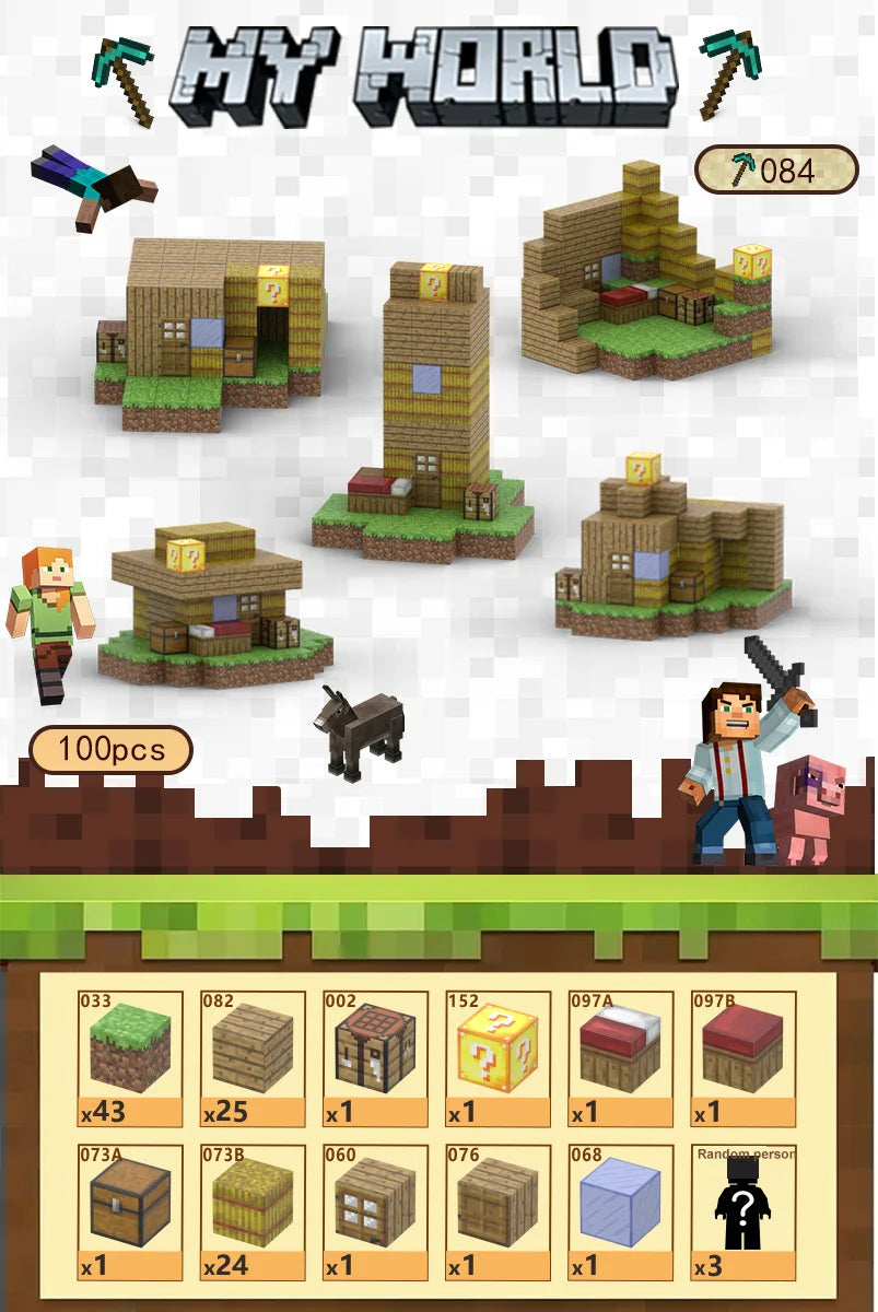 Magnetic Blocks-Build Mine, 75-110pcs