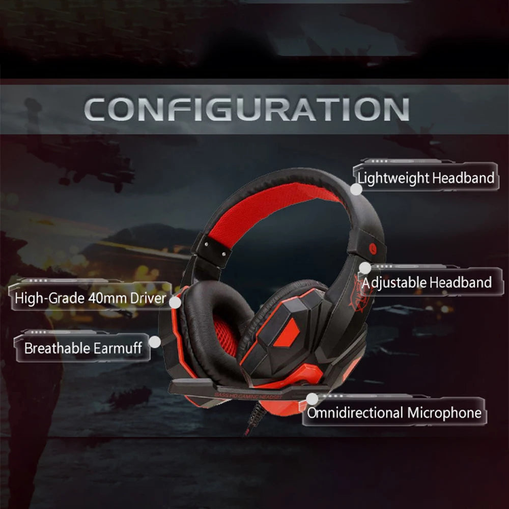 3.5mm Wired Gaming Headphones With Microphone