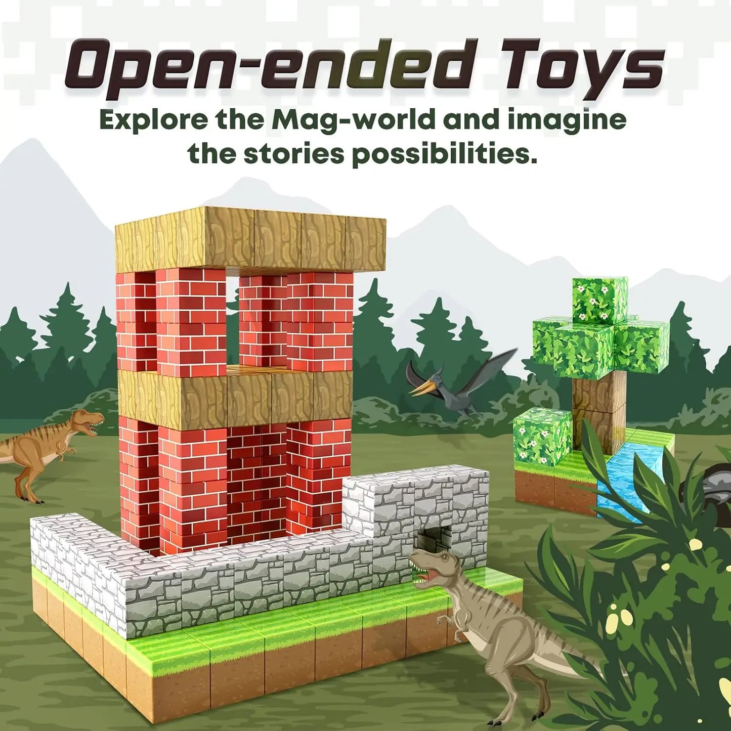 Magnetic Blocks-Build Mine, 100PCS