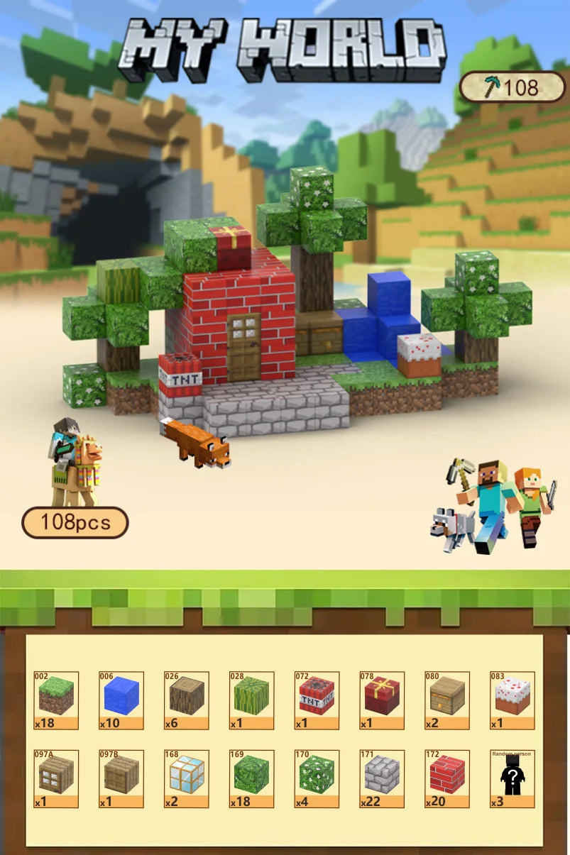 Magnetic Blocks-Build Mine, 75-110pcs
