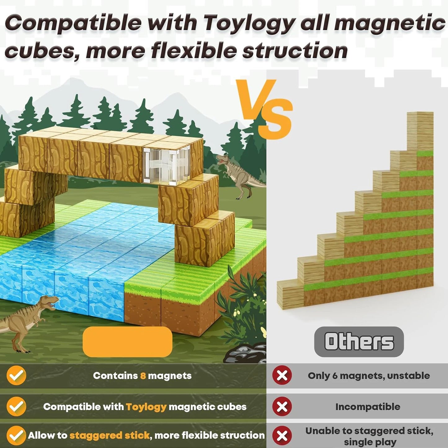 Magnetic Blocks-Build Mine, 100PCS
