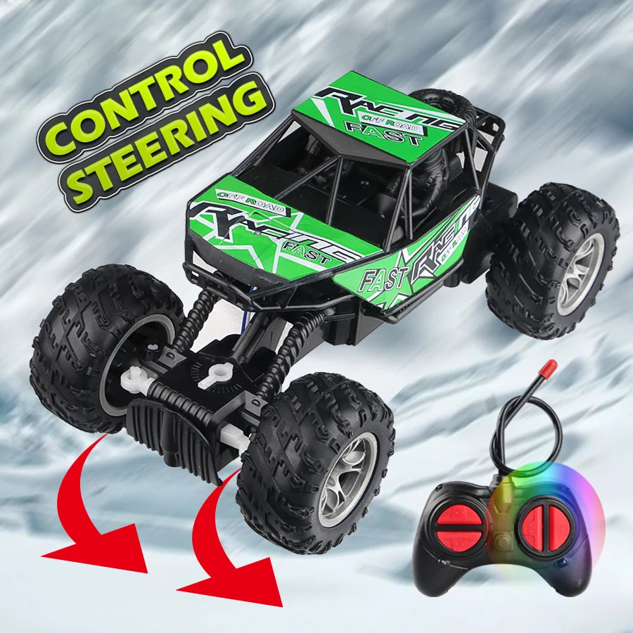 4-Way Remote Control Car with Light, Anti-Slip Rubber Tire for Outdoor, Off-Road and Climbing