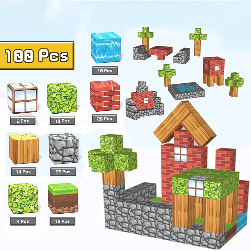 Magnetic Blocks-Build Mine, 100PCS