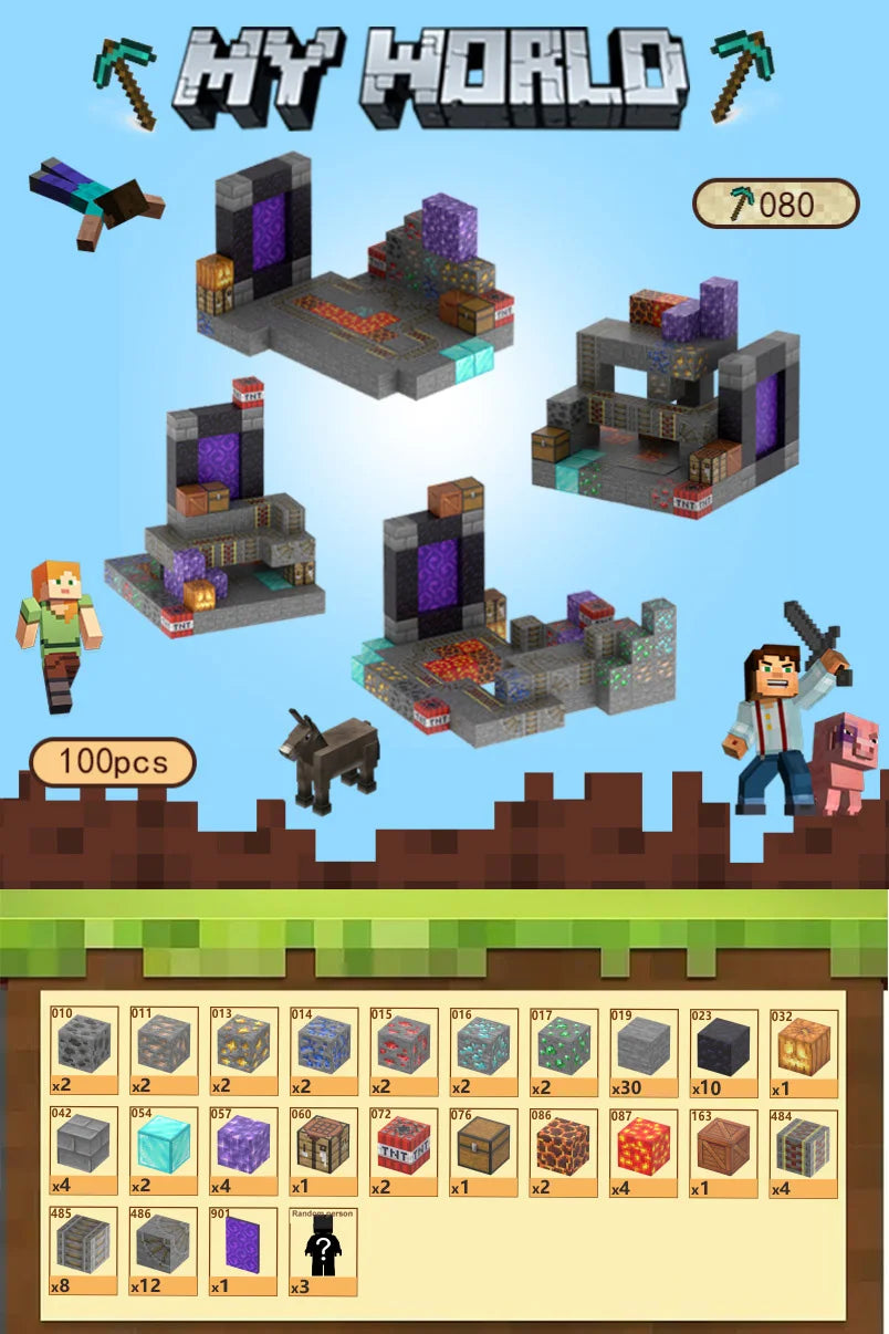 Magnetic Blocks-Build Mine, 75-110pcs